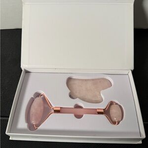 Rose Quartz Facial Roller and Gua Sha Set